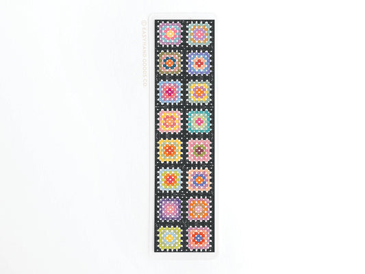 Granny Squares Crochet Blanket Laminated Bookmark