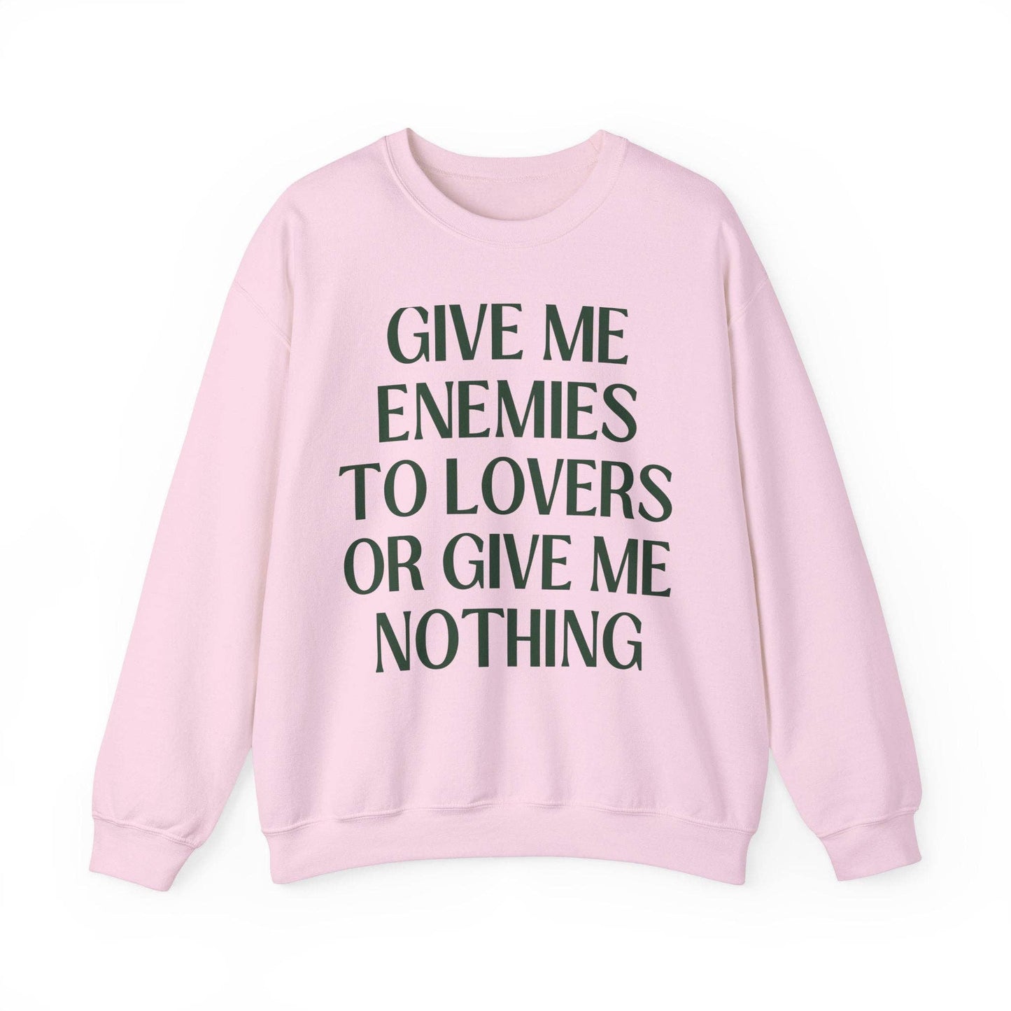 Cute Bookish Sweatshirt: Enemies to Lovers Bookworm Crewneck