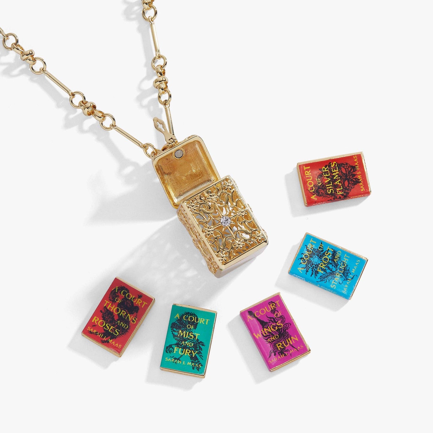 A Court of Thorns and Roses Book Charms Locket Necklace