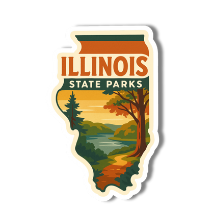 Illinois State Parks Hiking Trail State 3" Vinyl Sticker