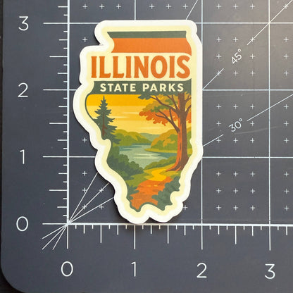Illinois State Parks Hiking Trail State 3" Vinyl Sticker