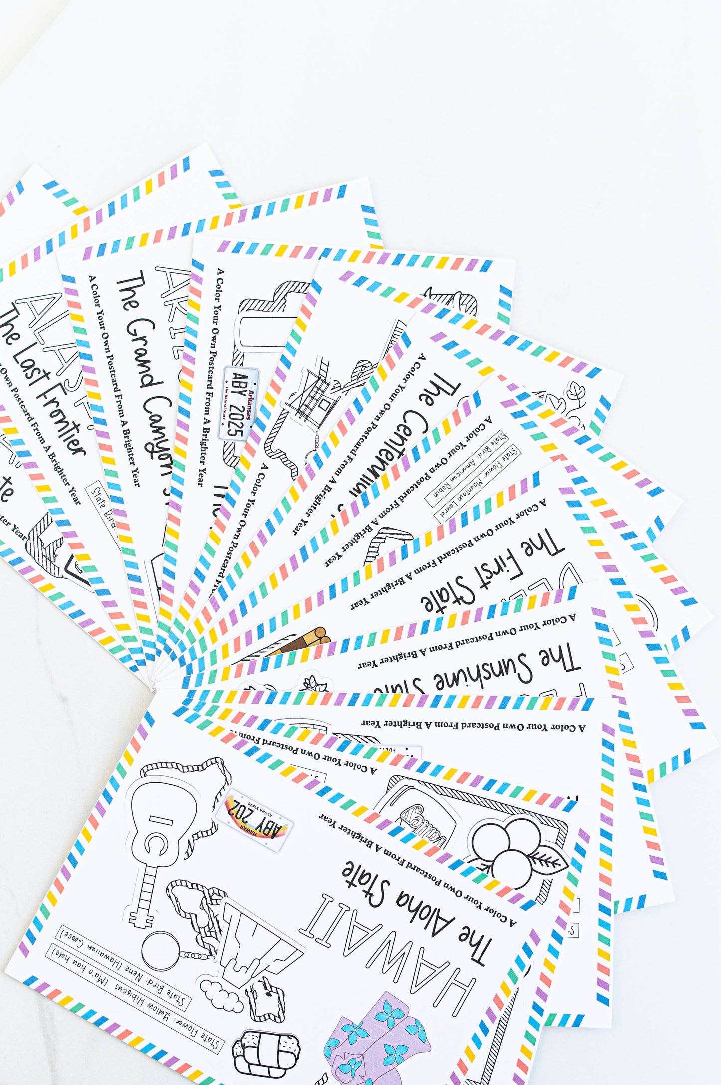 Color Your Own Illinois State Postcard