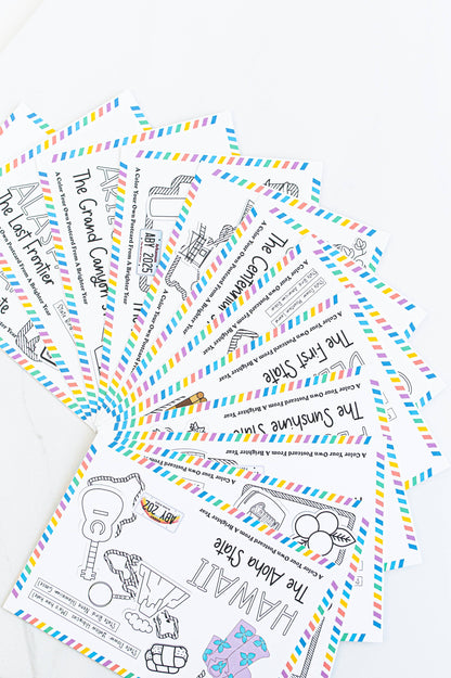 Color Your Own Illinois State Postcard