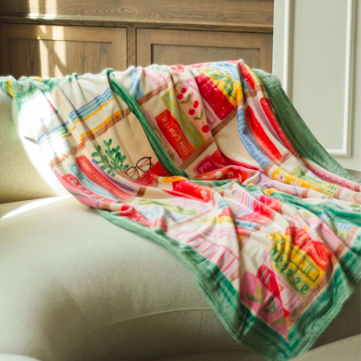The Book Nook Reading Lover Fleece Throw Blanket