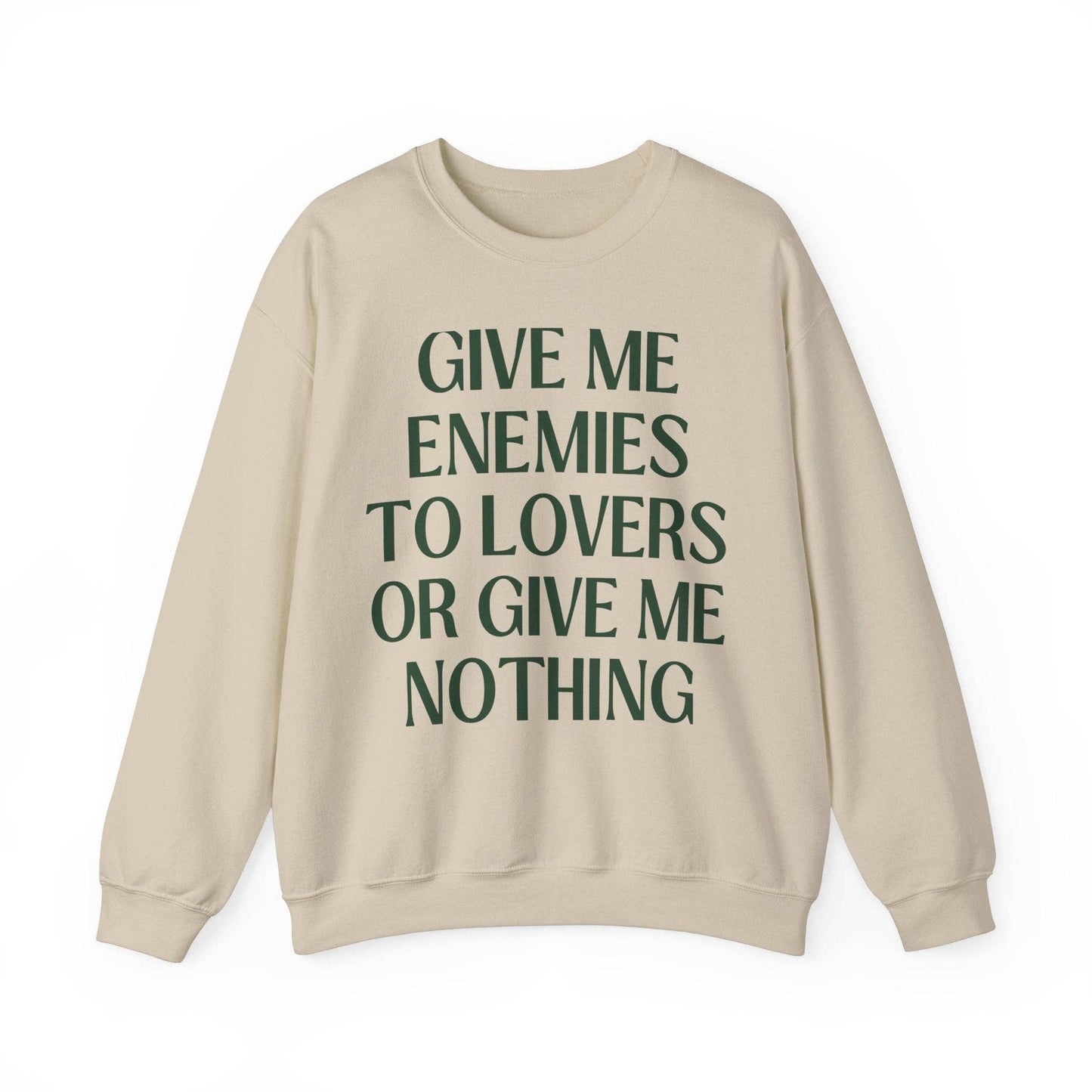 Cute Bookish Sweatshirt: Enemies to Lovers Bookworm Crewneck
