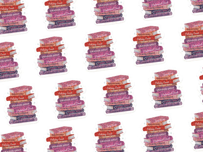 Smut Book Stack Glitter Sticker