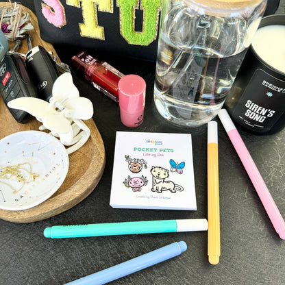 Pocket Pets Animal Designs 3x3 Mini Coloring Book for Adult