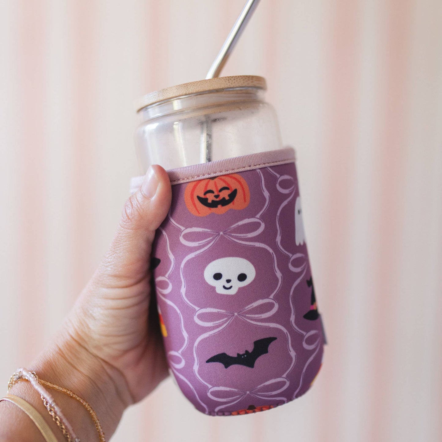 Spooky Cute Halloween & Bows Drink Sleeve