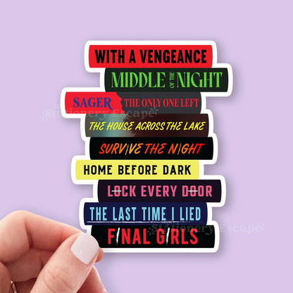 Riley Sager Book Stack Sticker