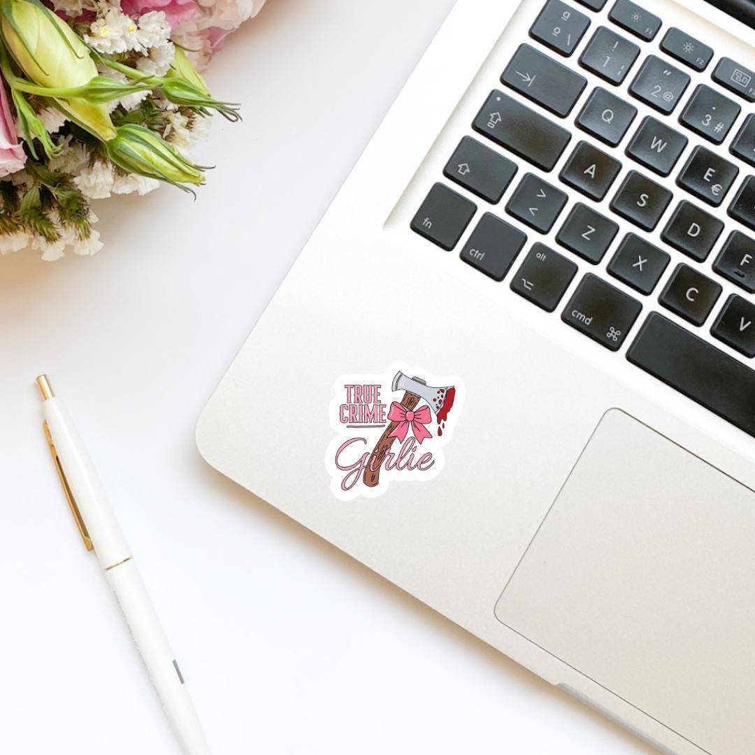 True Crime Girlie Ax Vinyl Sticker | Kindle Stickers
