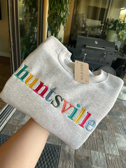 Multicolored Embroidered City Sweatshirt, City Pride