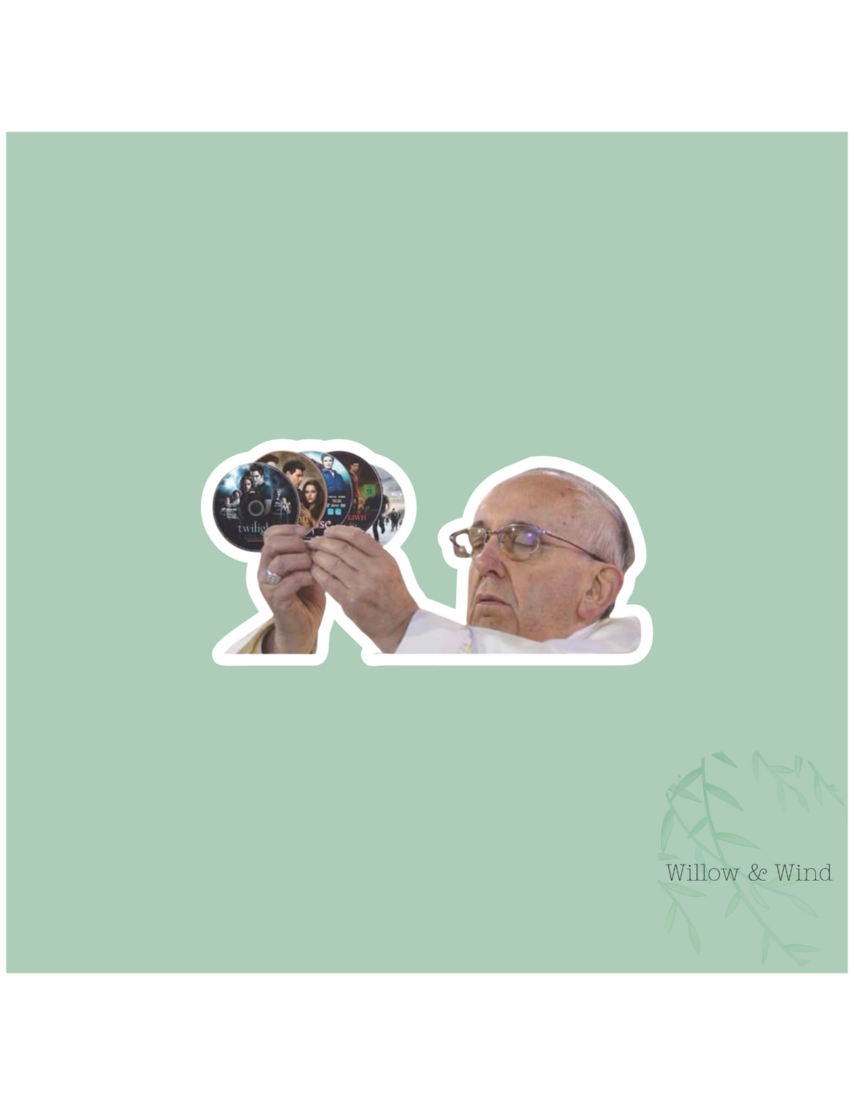 Pope With Twilight - Twilight Sticker