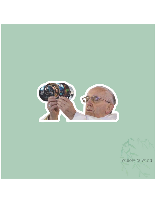 Pope With Twilight - Twilight Sticker