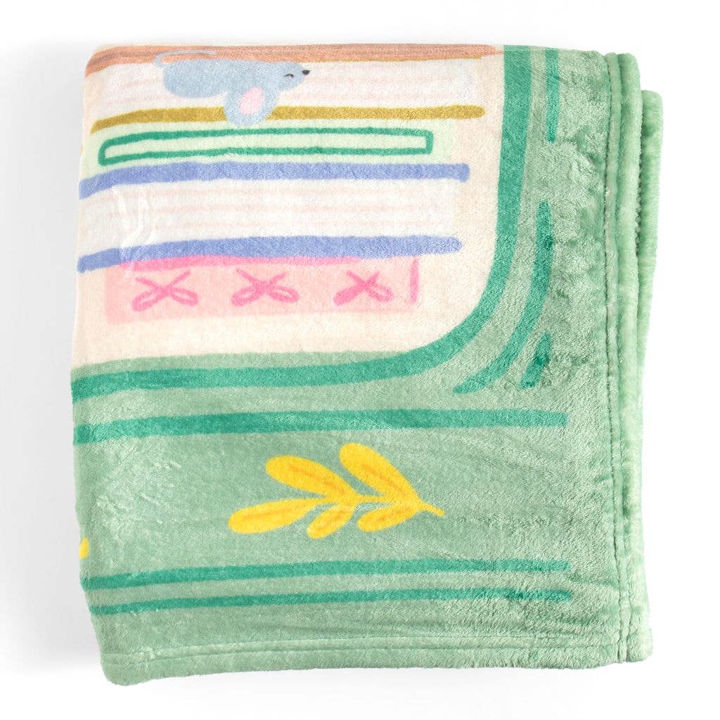 The Book Nook Reading Lover Fleece Throw Blanket