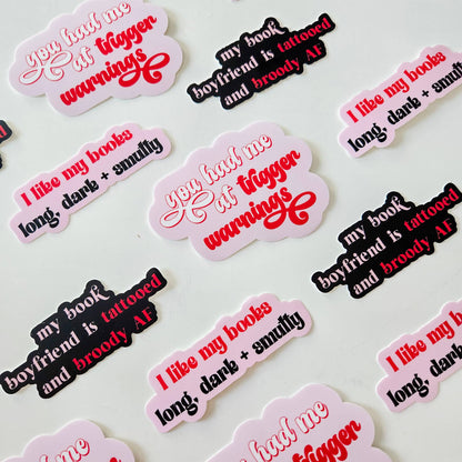 Sticker: I Like My Books Long, Dark & Smutty — Romance Reads