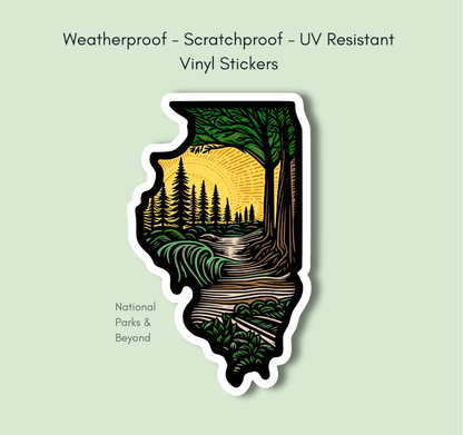 Illinois State Sticker – Sunset On the Trail