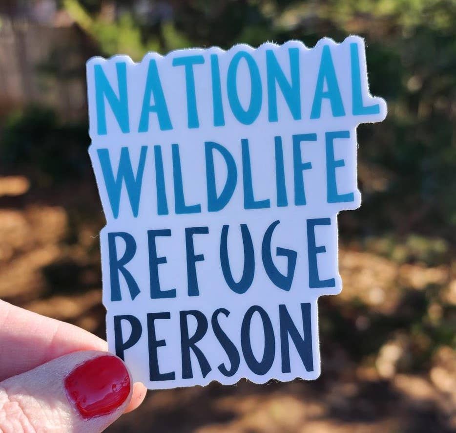 National Wildlife Refuge Person Blue Vinyl Sticker