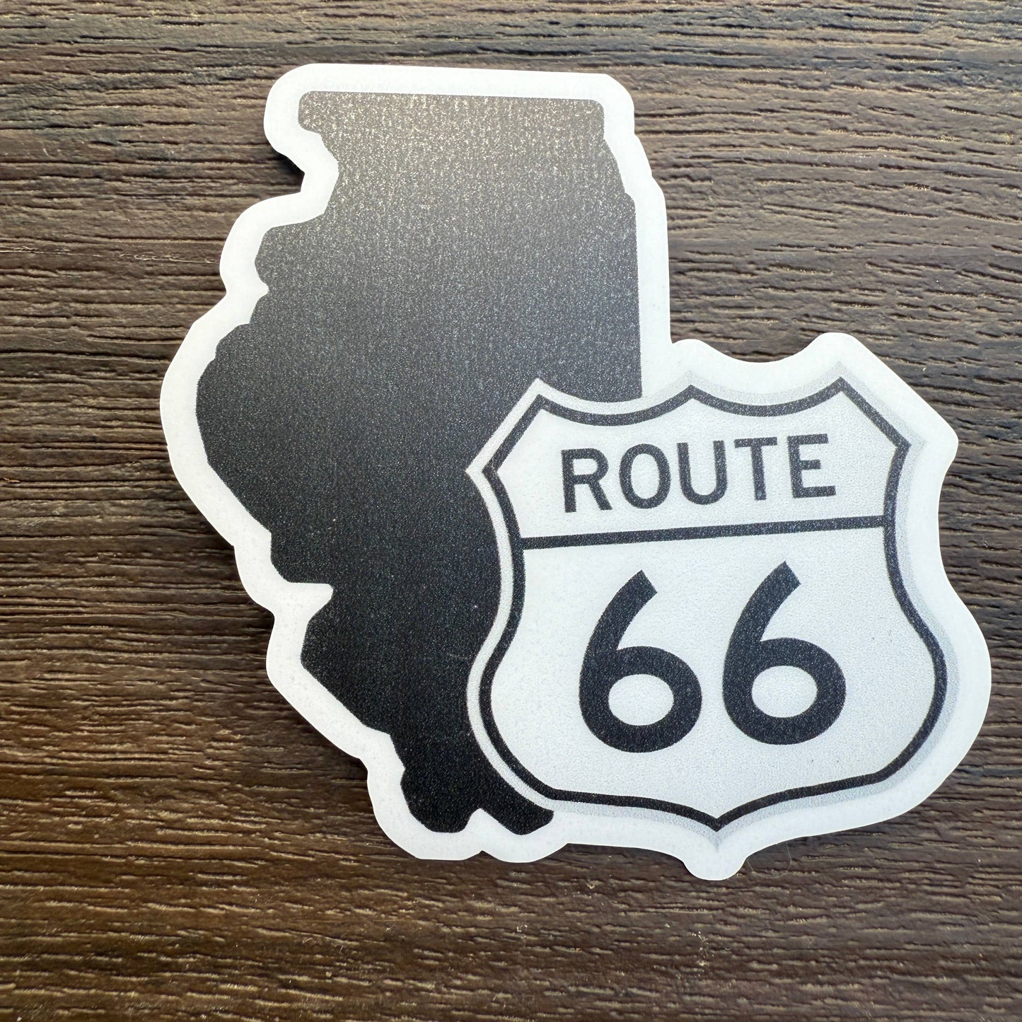 Illinois and Route 66 Highway Sign - 3" Vinyl Sticker