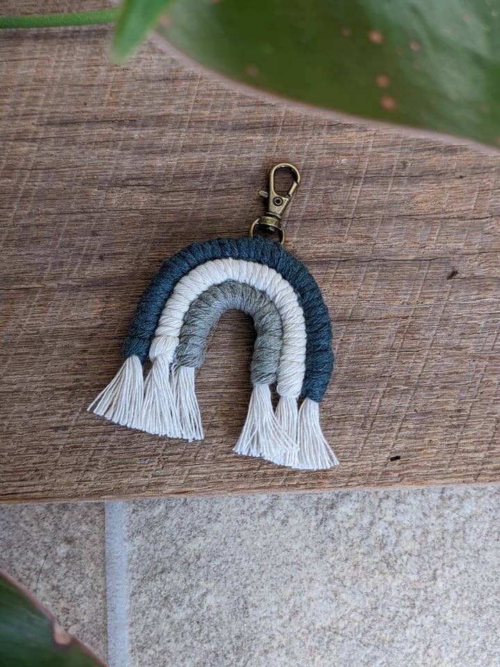 Macrame Rainbow Keychain