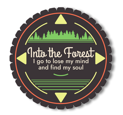 Into The Forest I Go Compass 3” Vinyl sticker