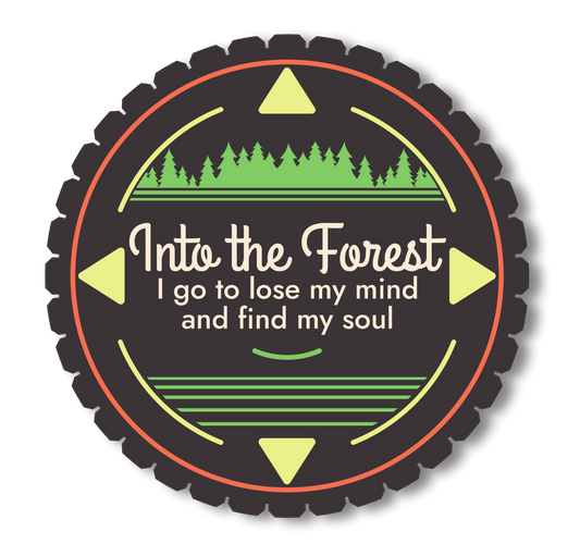 Into The Forest I Go Compass 3” Vinyl sticker