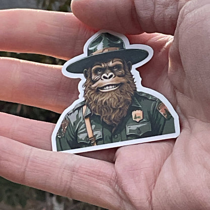 Happy Park Ranger Sasquatch or Bigfoot Vinyl 3" Sticker