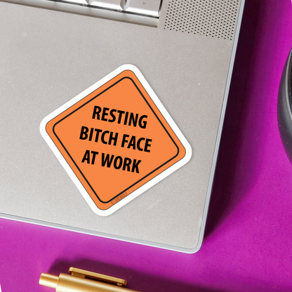 Sticker: RBF at Work — Funny Orange Safety Sign Parody