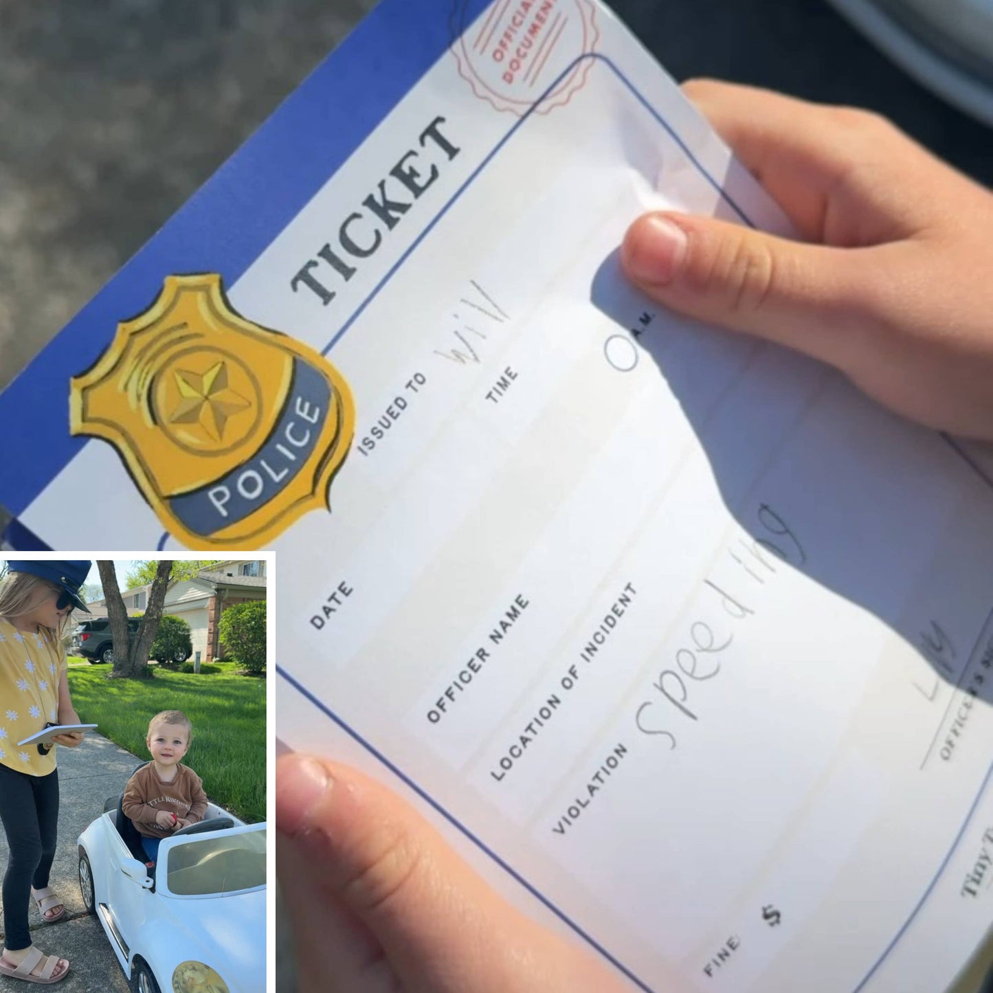 Inklings Tiny Town™ Play Notepad - Police Ticket