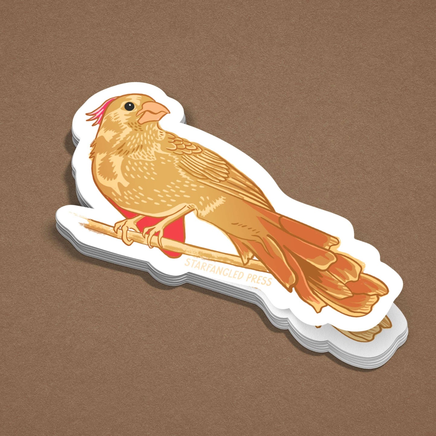 Pretty Lady Cardinal Sticker