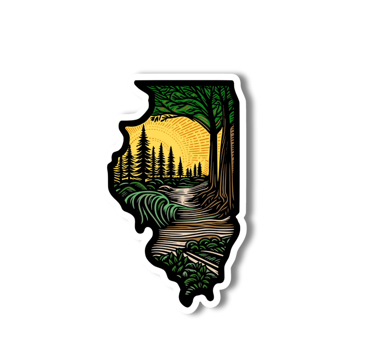 Illinois State Sticker – Sunset On the Trail