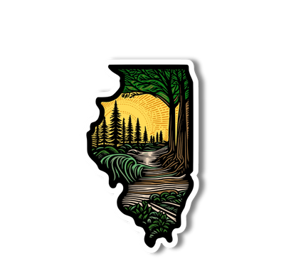 Illinois State Sticker – Sunset On the Trail