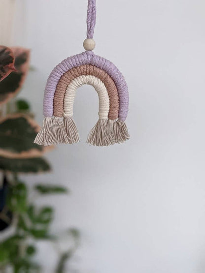Macrame Rainbow Car Charm