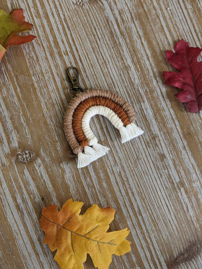 Macrame Rainbow Keychain