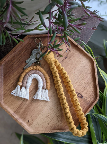 Macrame Rainbow Keychain