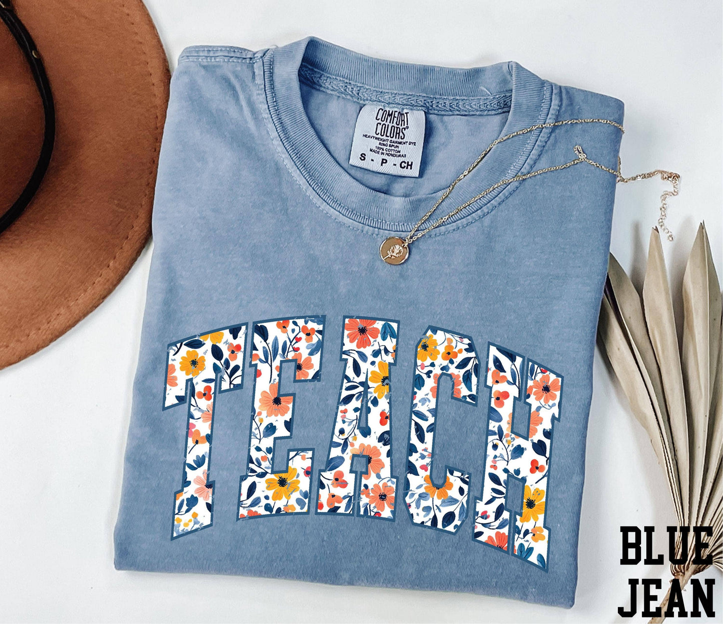 Comfort Colors Floral Teach Shirt, Back To School Shirt