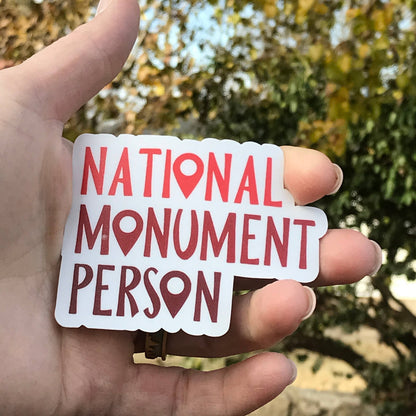 National Monument Person Sticker 3" Vinyl Sticker