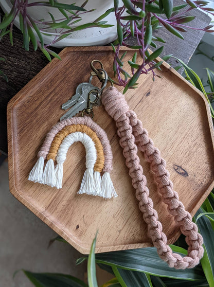 Macrame Rainbow Keychain