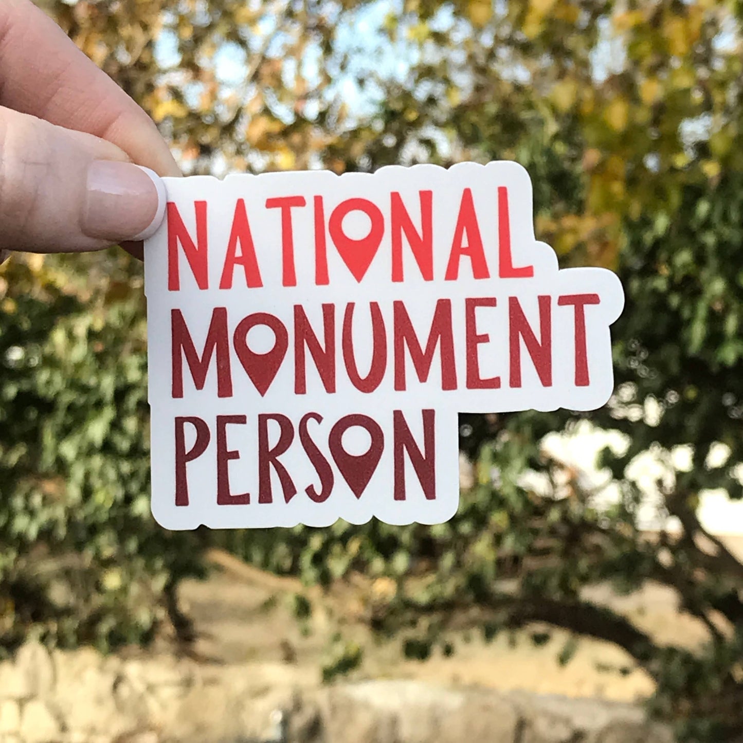 National Monument Person Sticker 3" Vinyl Sticker
