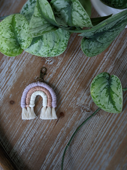 Macrame Rainbow Keychain