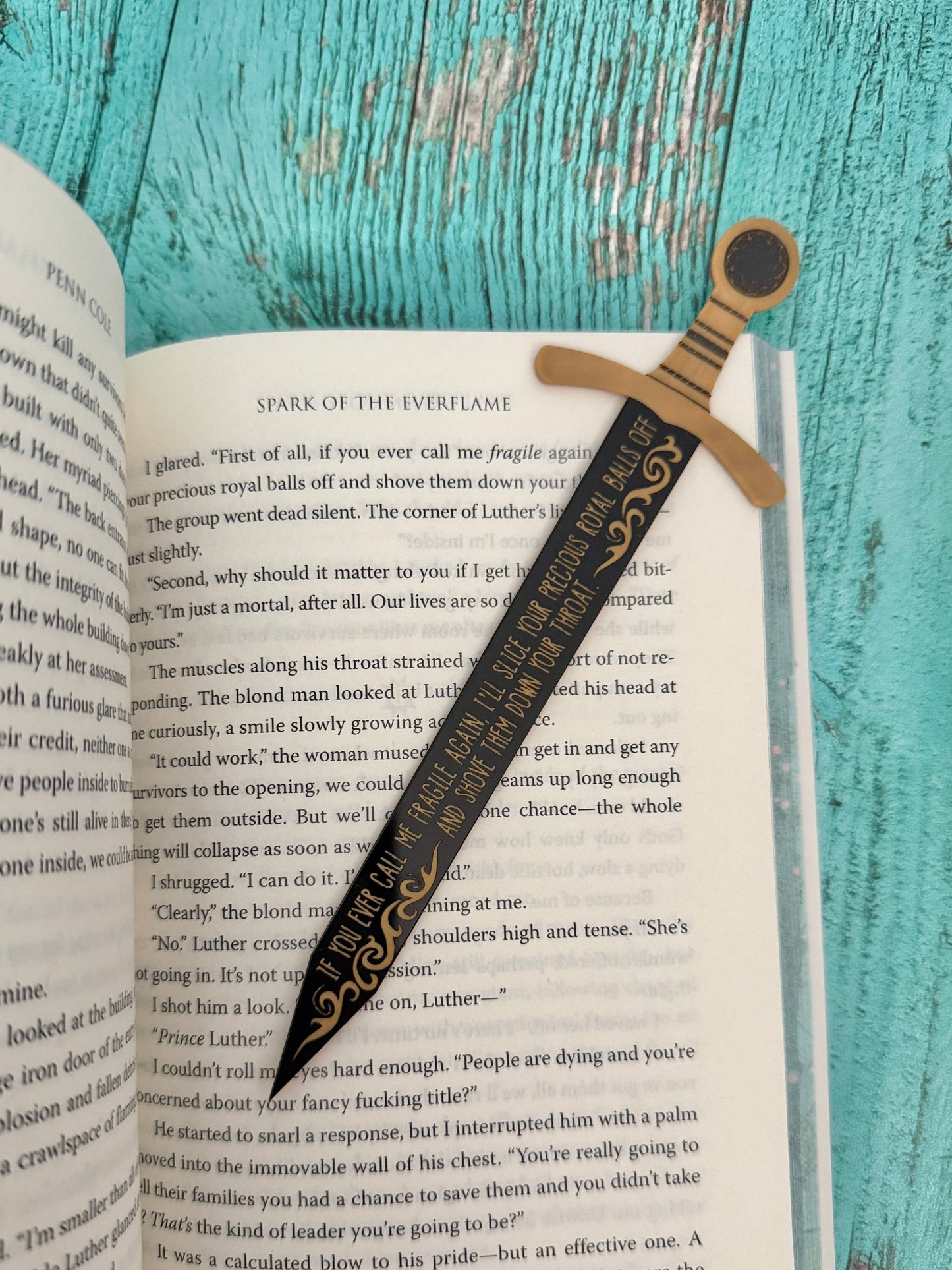 Kindred's Curse Saga "Royal Balls" sword bookmark - licensed