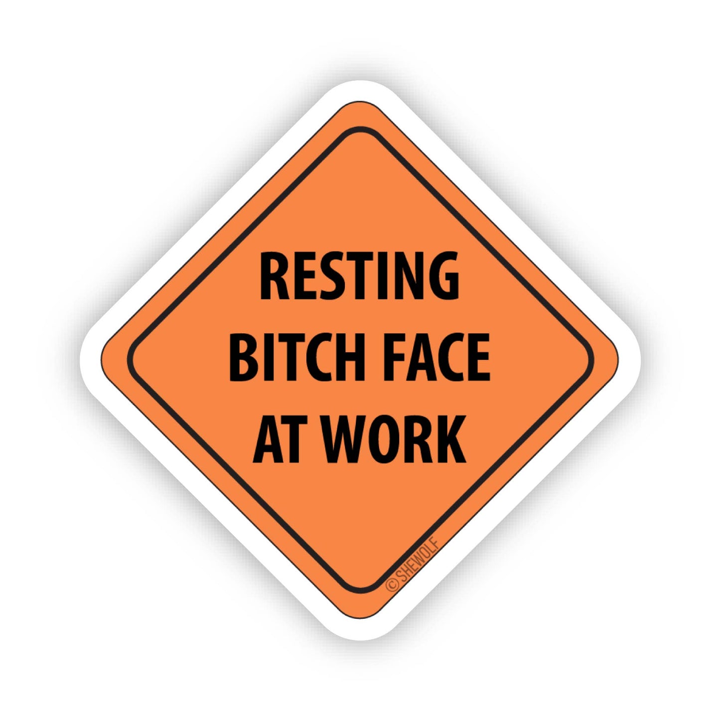 Sticker: RBF at Work — Funny Orange Safety Sign Parody