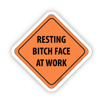 Sticker: RBF at Work — Funny Orange Safety Sign Parody