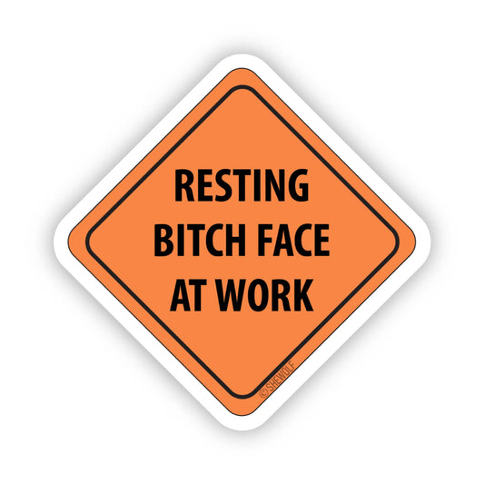 Sticker: RBF at Work — Funny Orange Safety Sign Parody