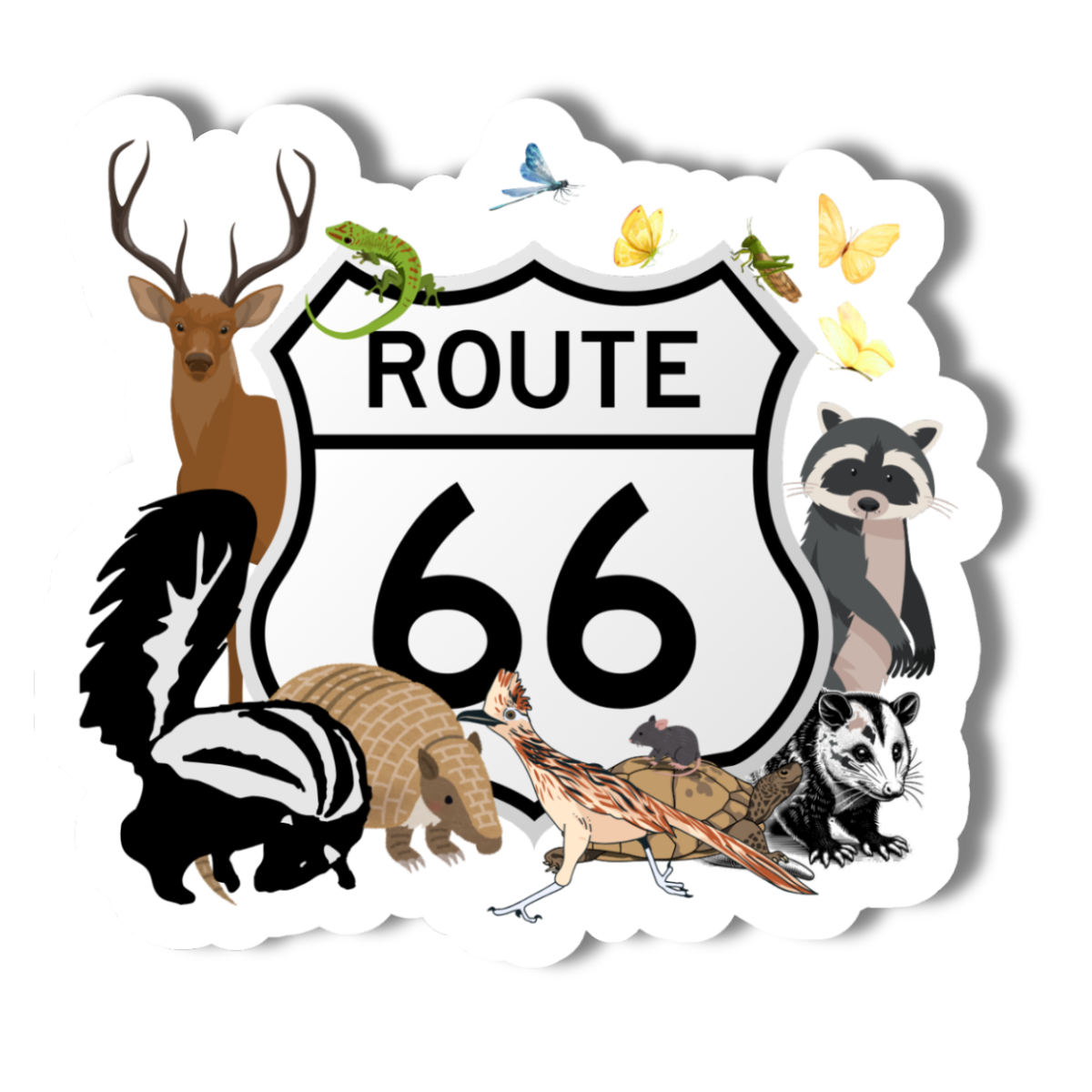 Animals of Route 66 - 3" Vinyl Sticker