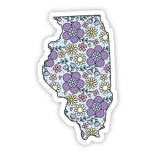 Illinois Floral Sticker