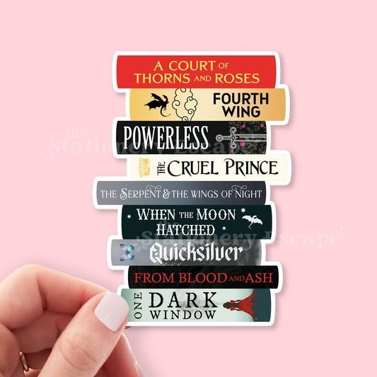 Romantasy Book Stack Sticker