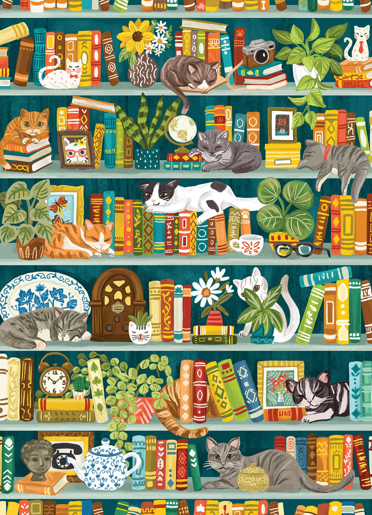 The Purrfect Bookshelf 1000-Piece Puzzle