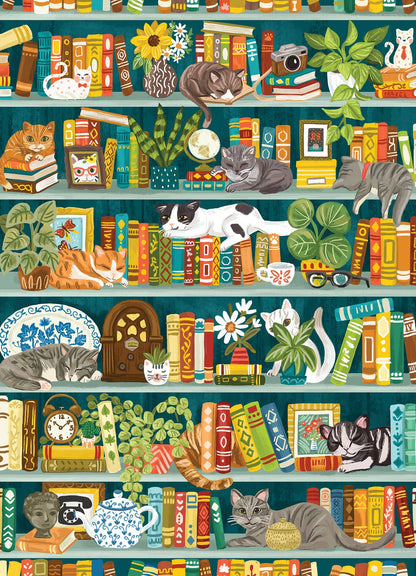 The Purrfect Bookshelf 1000-Piece Puzzle