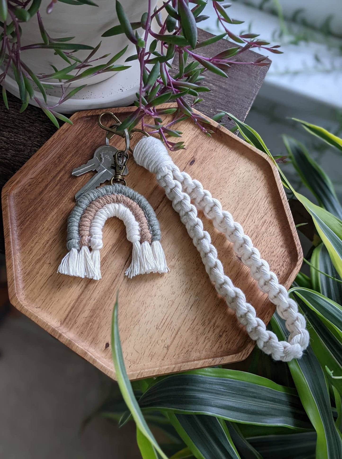 Macrame Rainbow Keychain
