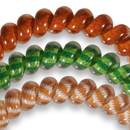 Spiral Hair Coils | Small | Football Hair Ties